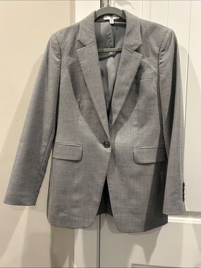 Banana Republic Light Gray Single-Button Blazer